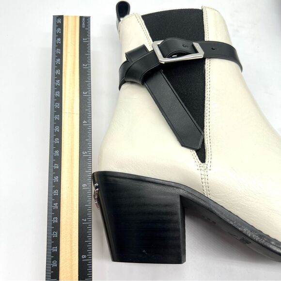 ZADIG & VOLTAIRE  Size 37 7 Heritage Tyler Cecilia White Black Leather Boots NEW - Picture 14 of 15